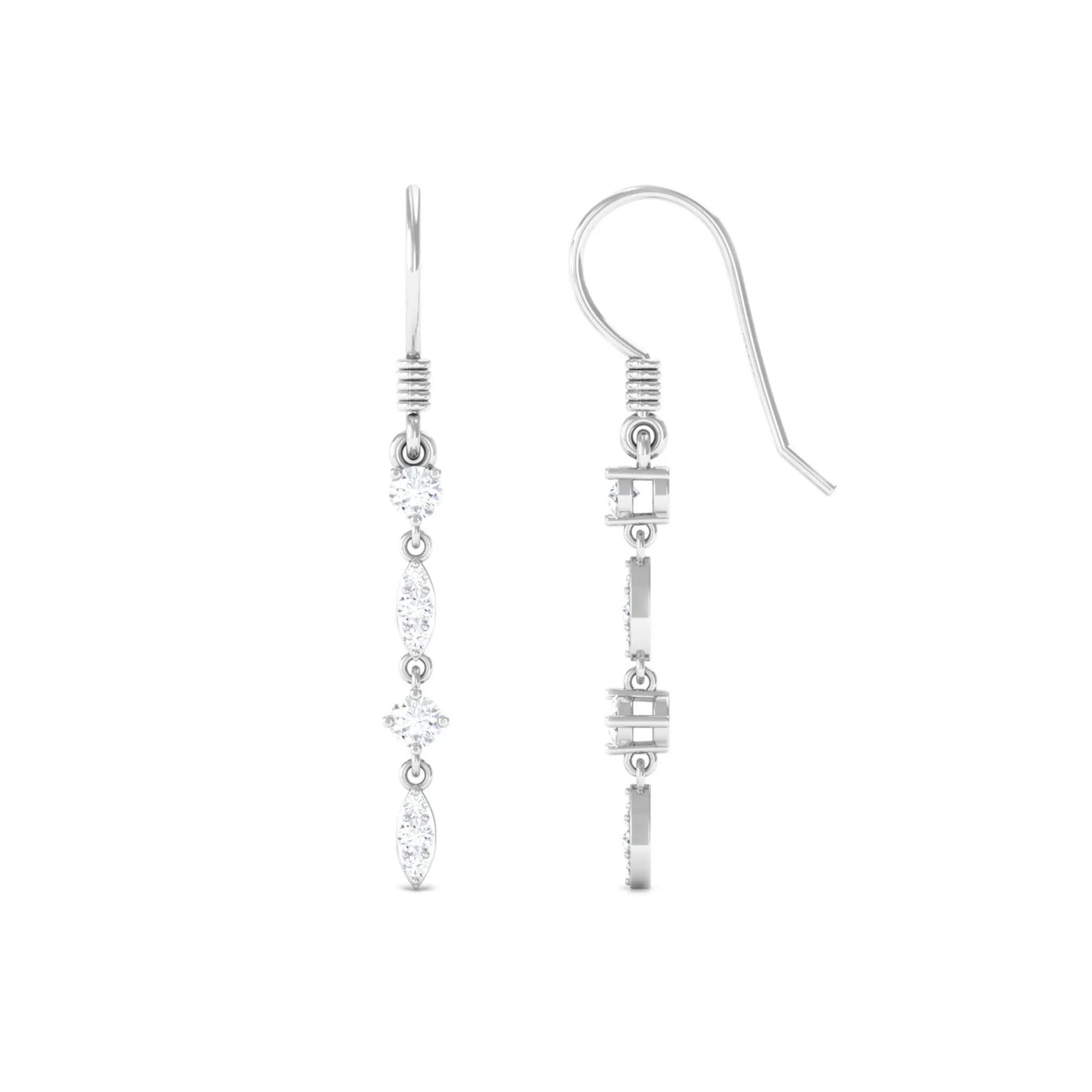 1/2 CT Simple Moissanite Gold Dangle Earrings