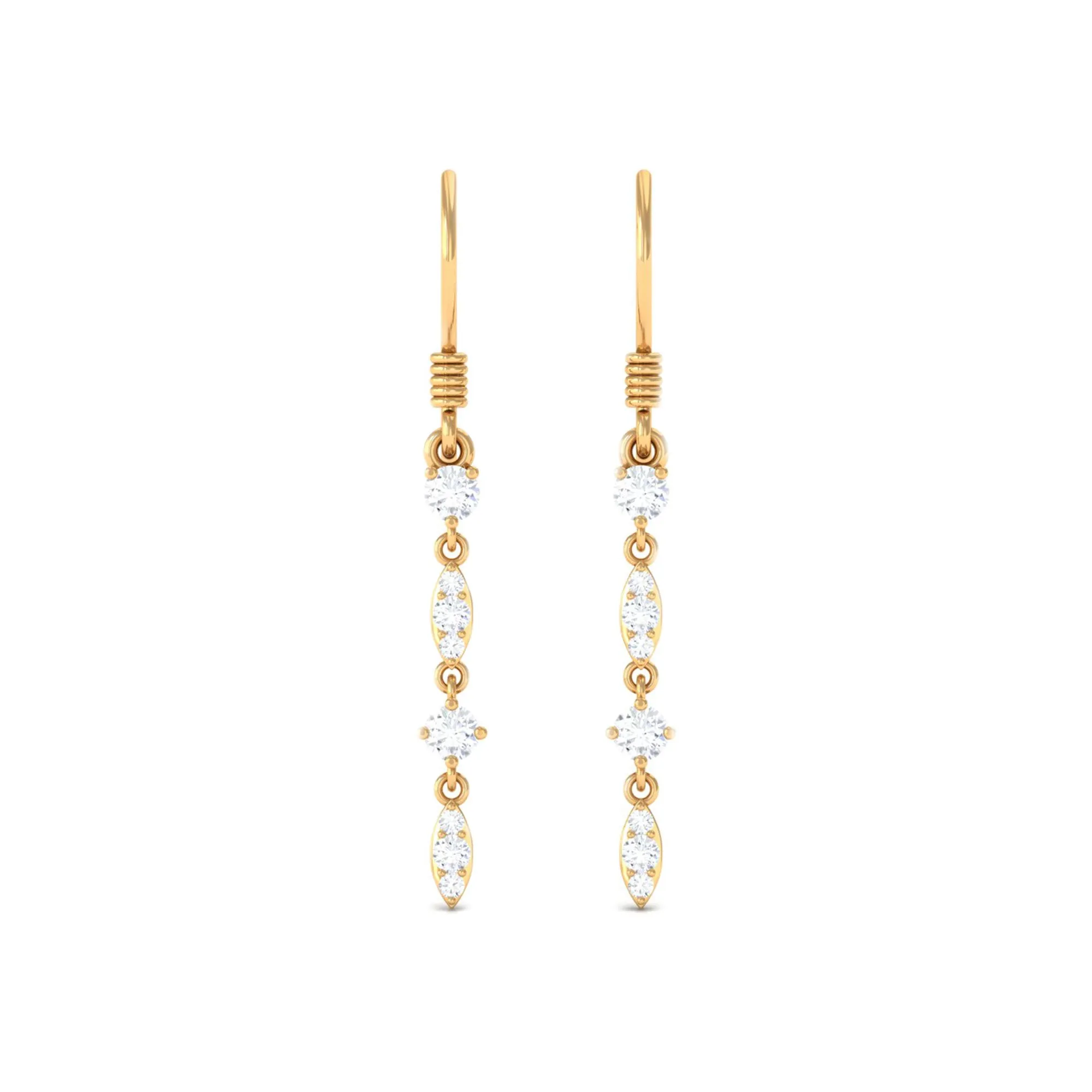 1/2 CT Simple Moissanite Gold Dangle Earrings