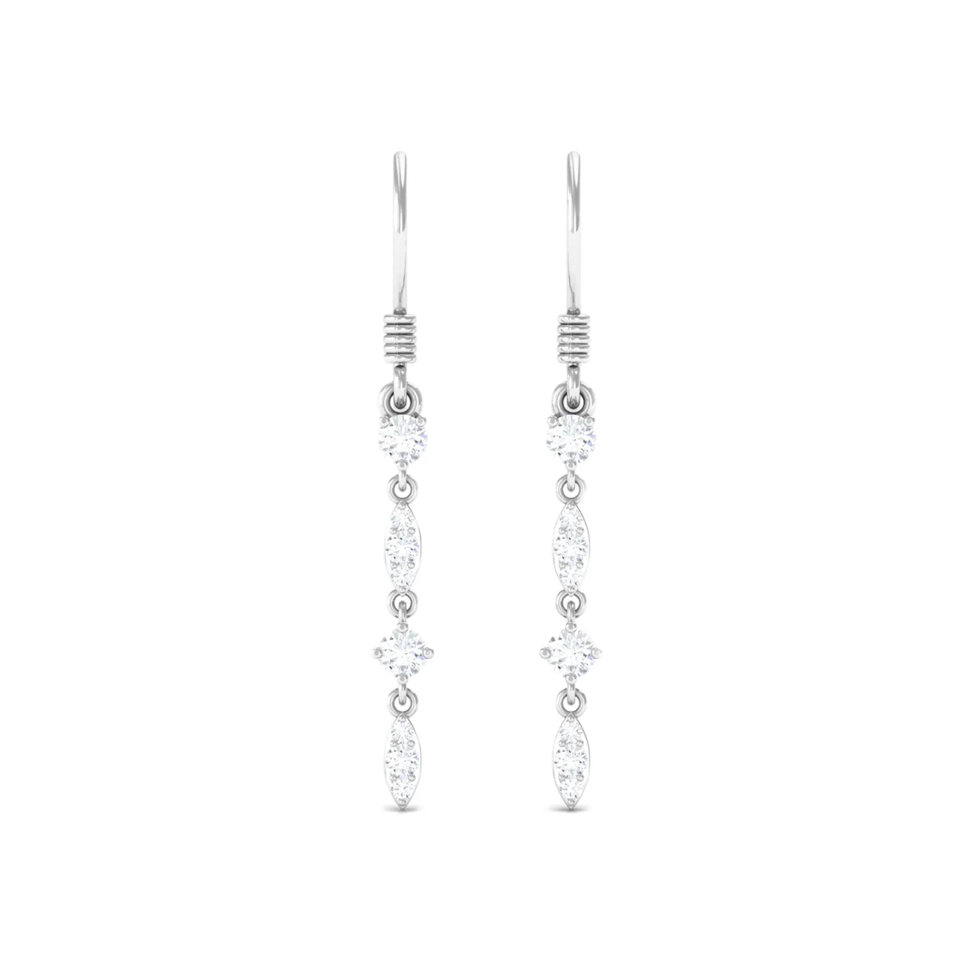 1/2 CT Simple Moissanite Gold Dangle Earrings