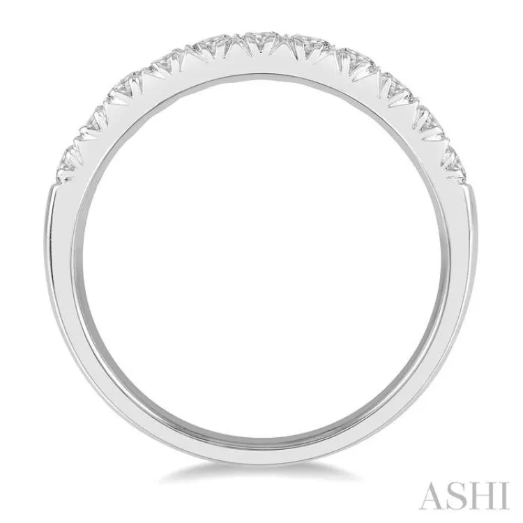 1/2 ctw 11Stones Round Cut Diamond Wedding Band in 14K White Gold