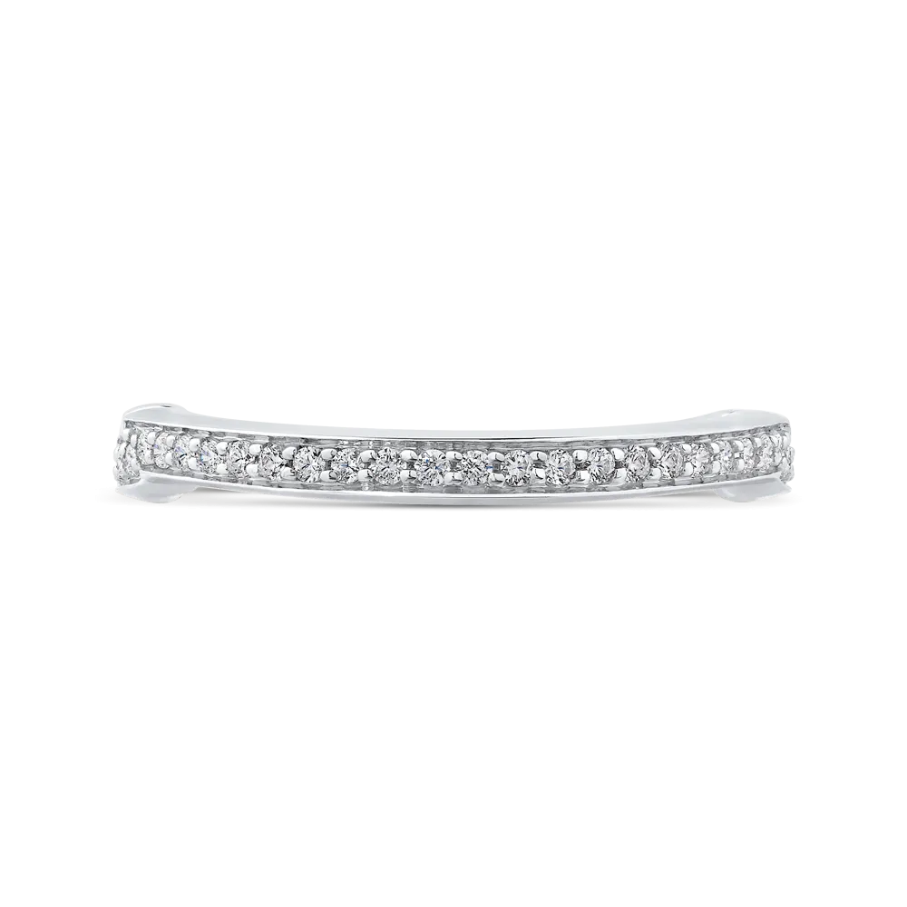 14K White Gold Round Diamond Wedding Band