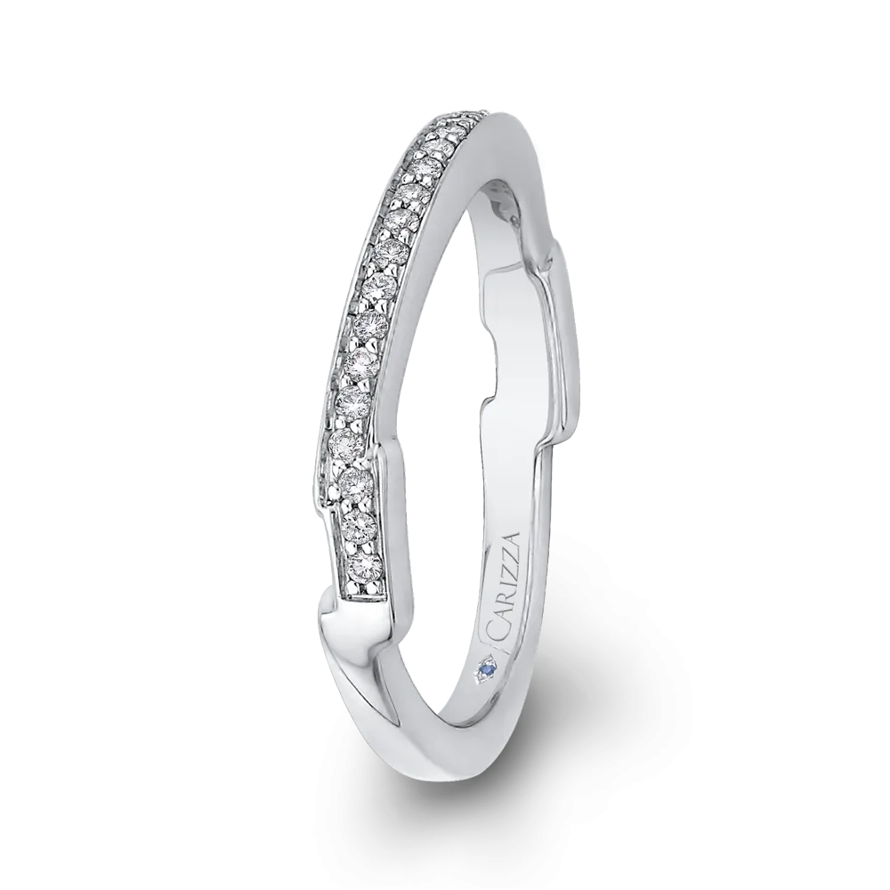 14K White Gold Round Diamond Wedding Band