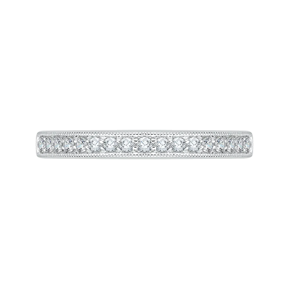 14K White Gold Round Diamond Wedding Band