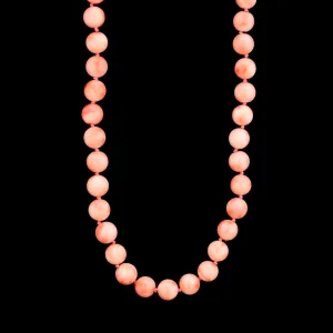 14K Yellow Gold Estate Pink Coral Bead Necklace