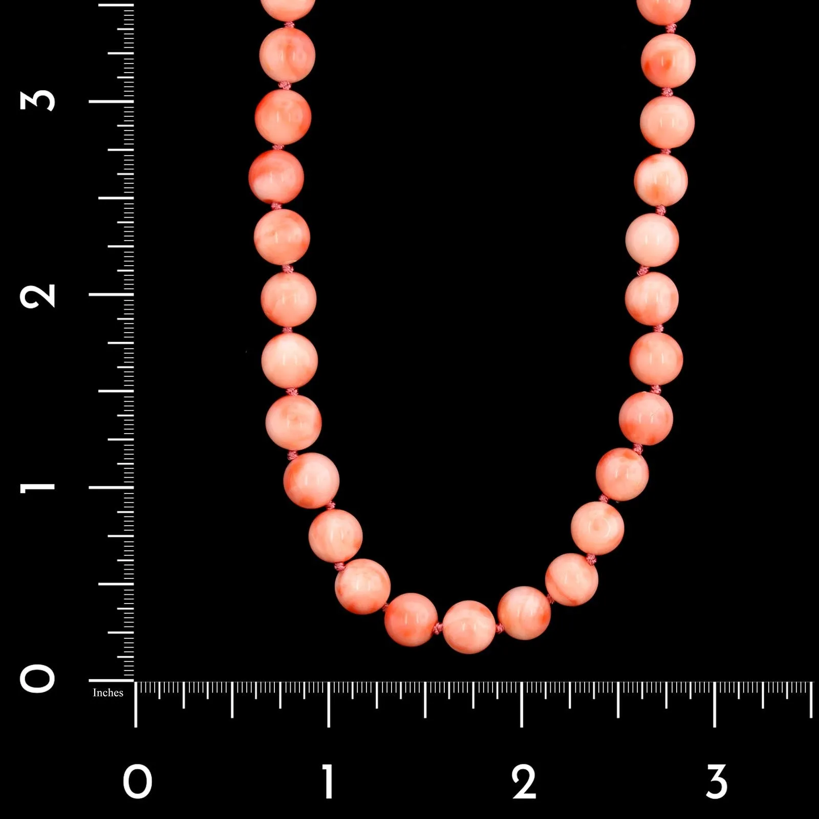 14K Yellow Gold Estate Pink Coral Bead Necklace