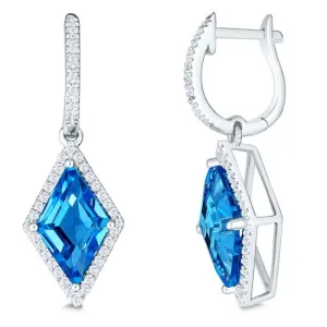 14KW 76DIA(S/C) 0.29CT,  2BT RHOMBUS-12X7m 4.65CT Diamond Earrings (121EB3471ABTD)