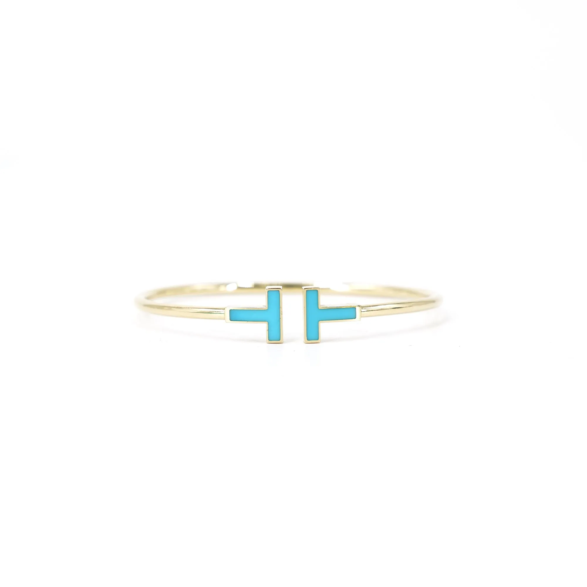 18K T Turquoise Wire Bracelet