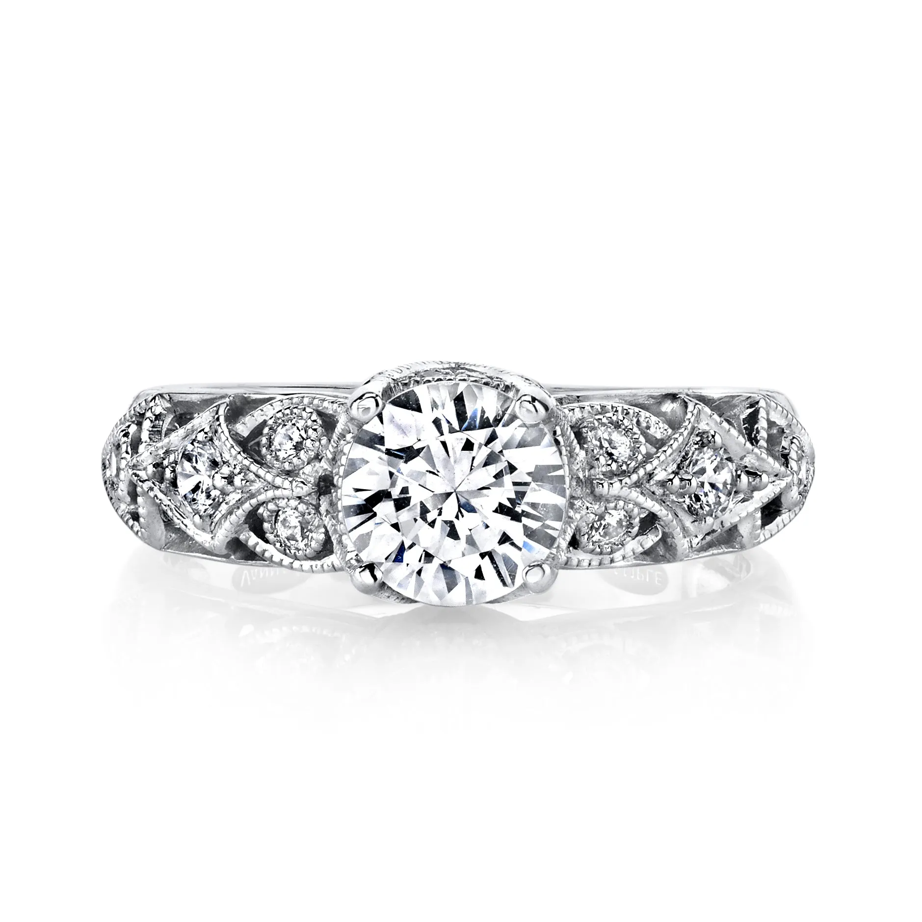 18K White Gold Halo Diamond Engagement Ring