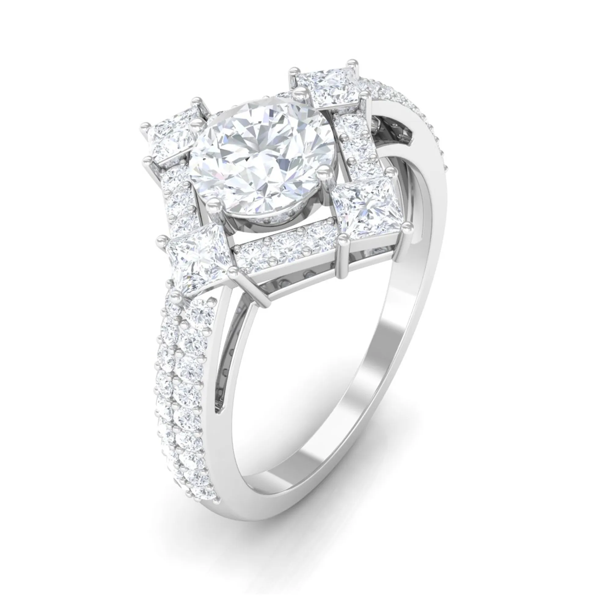 2 CT Cubic Zirconia Statement Engagement Ring