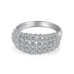 5 Row Wide Pave Dome Anniversary Ring