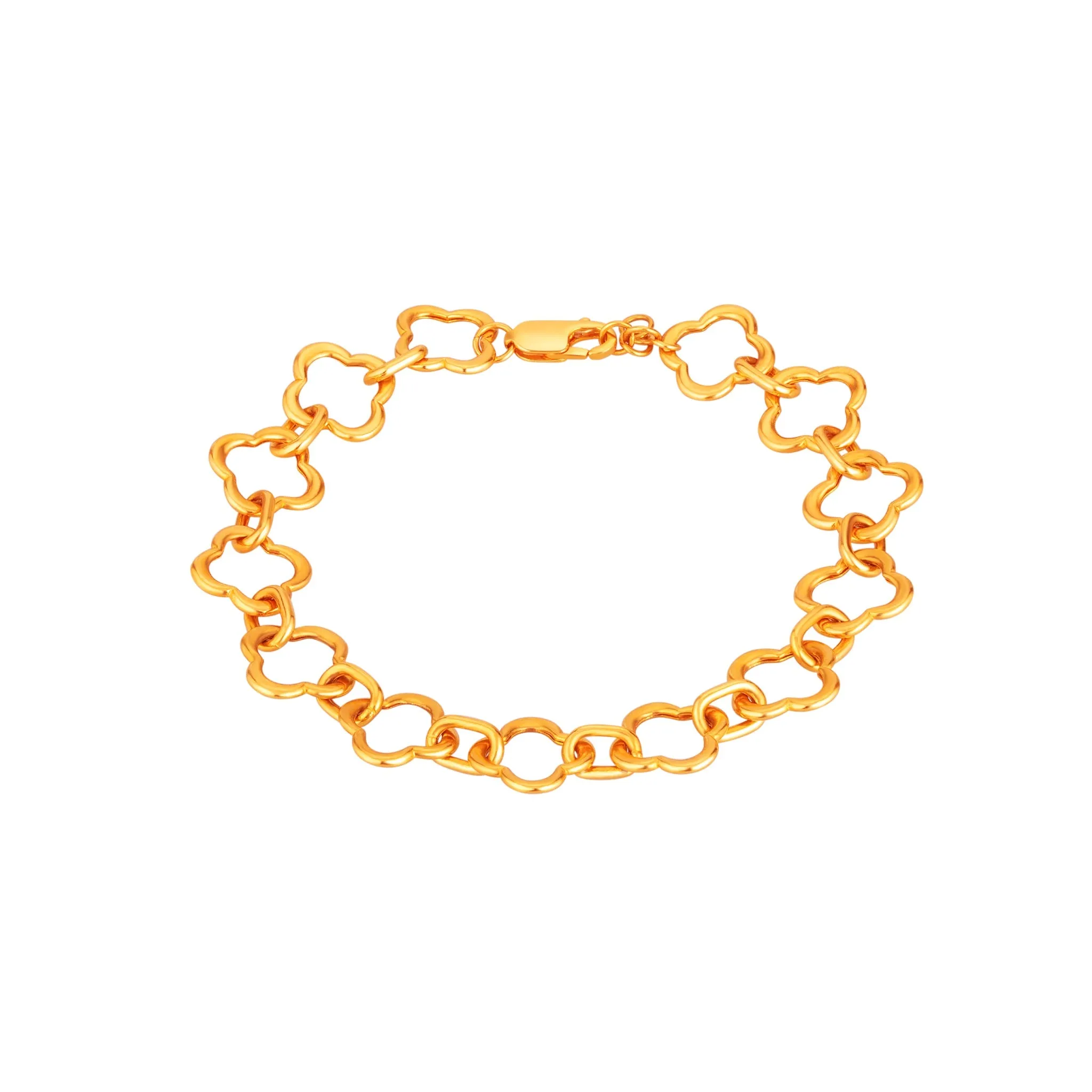 916 Gold Cloverleaf Link Delight Bracelet