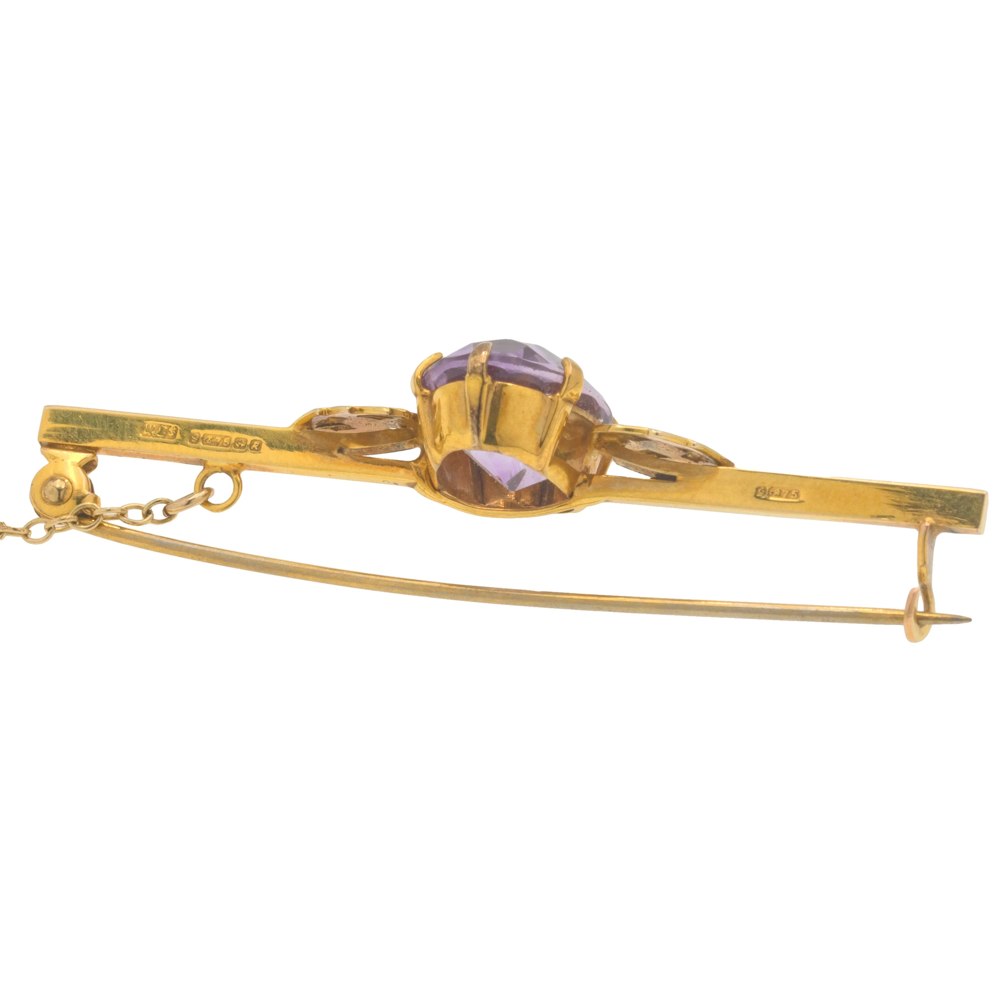 9ct Gold Amethyst Scottish Thistle Brooch, 4.90ct