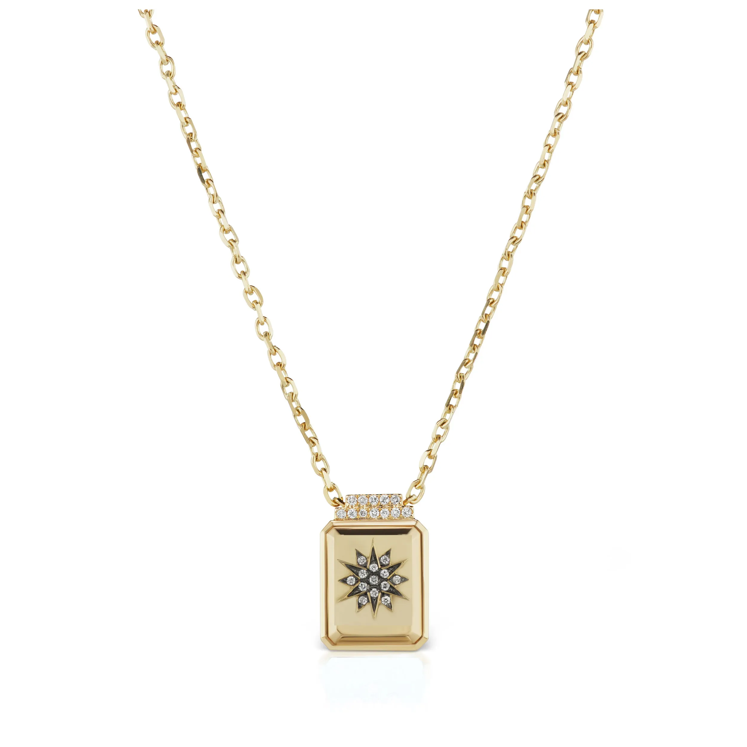 All-Gold Motif Signet Pendant