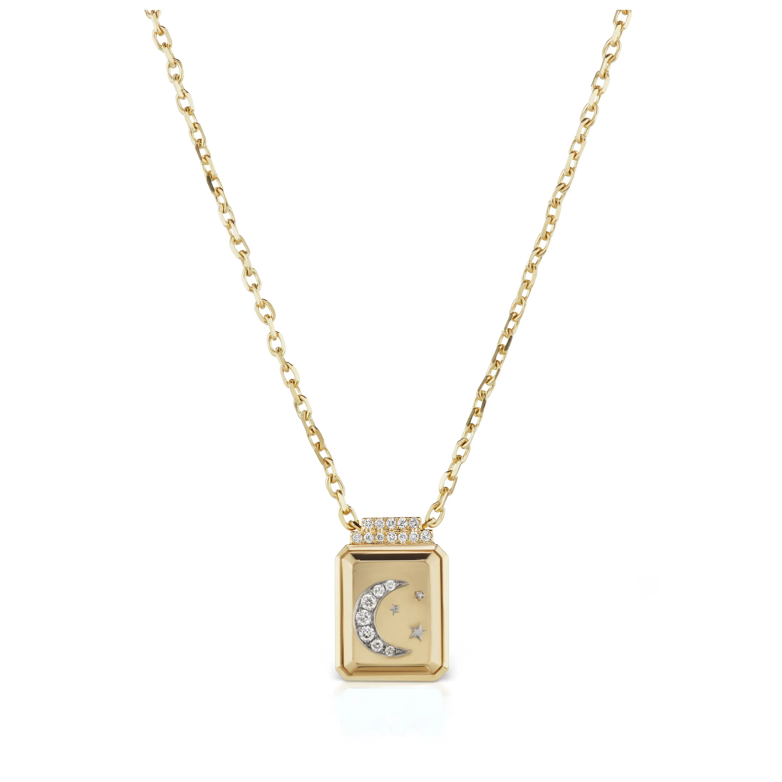 All-Gold Motif Signet Pendant