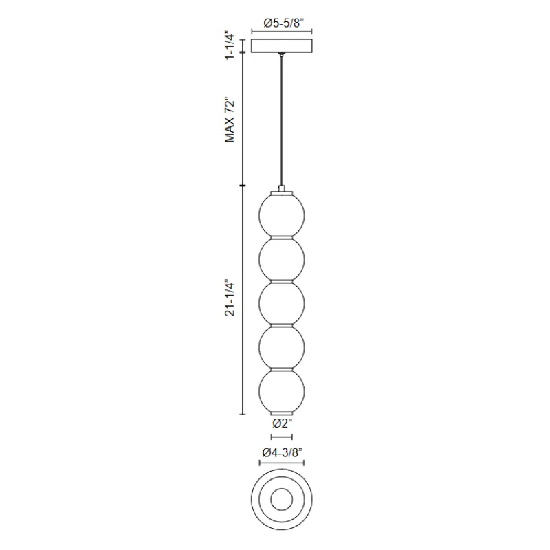 Alora Mood PD531515 Bijou 5-lt 4" LED Pendant