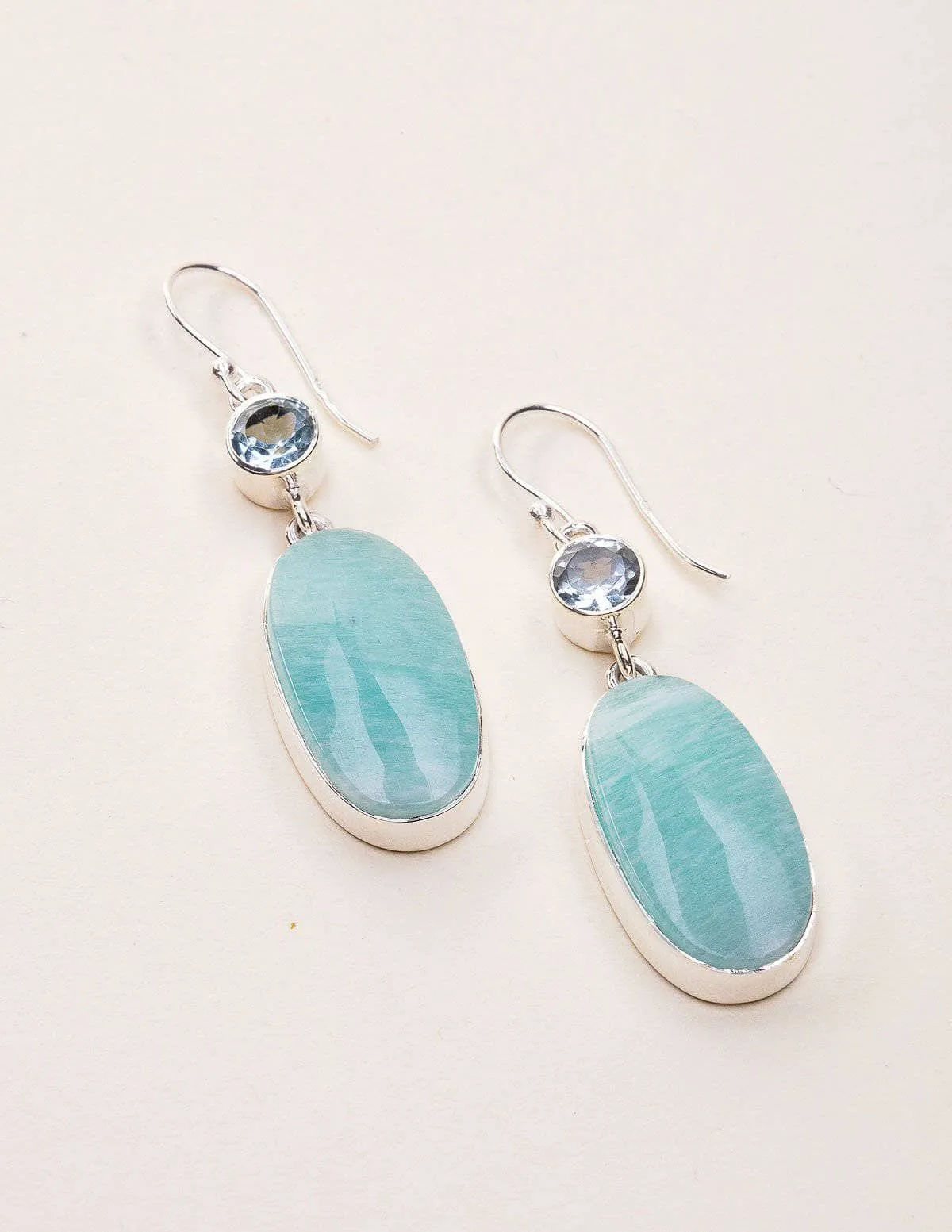 Amazonite and Blue Topaz Earrings