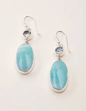 Amazonite and Blue Topaz Earrings