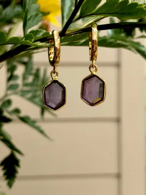 Amethyst Geo Earrings