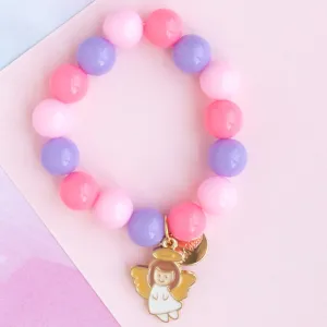 Angel Spiritual Religion Charm Stretch Bead Bracelet Children's Jewelry