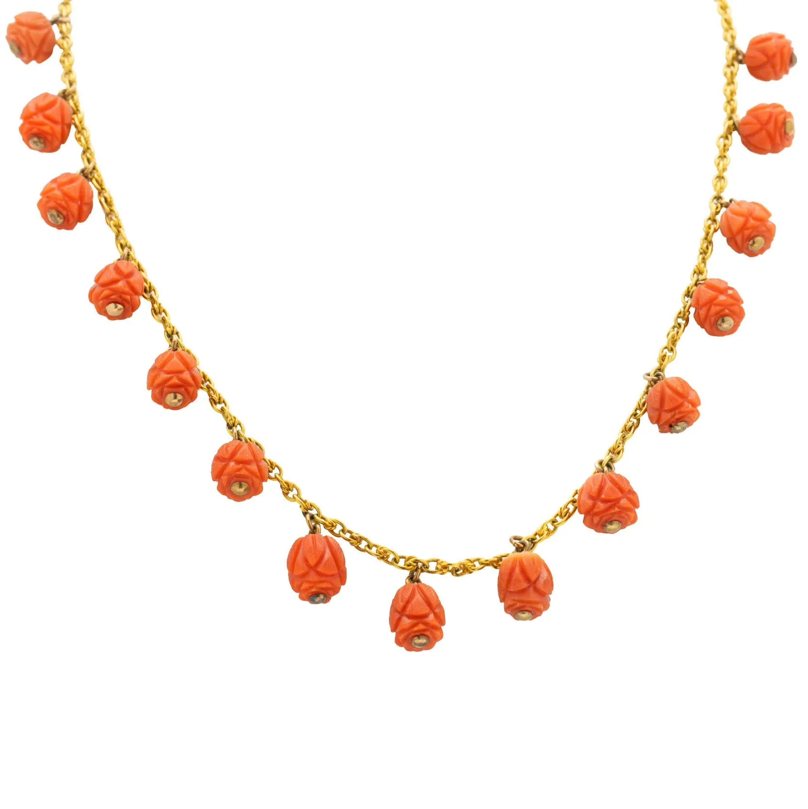 Antique 15ct Gold Coral Necklace