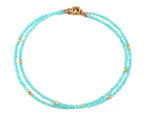 AVF Gold Amazonite Double Strand Beaded Bracelet