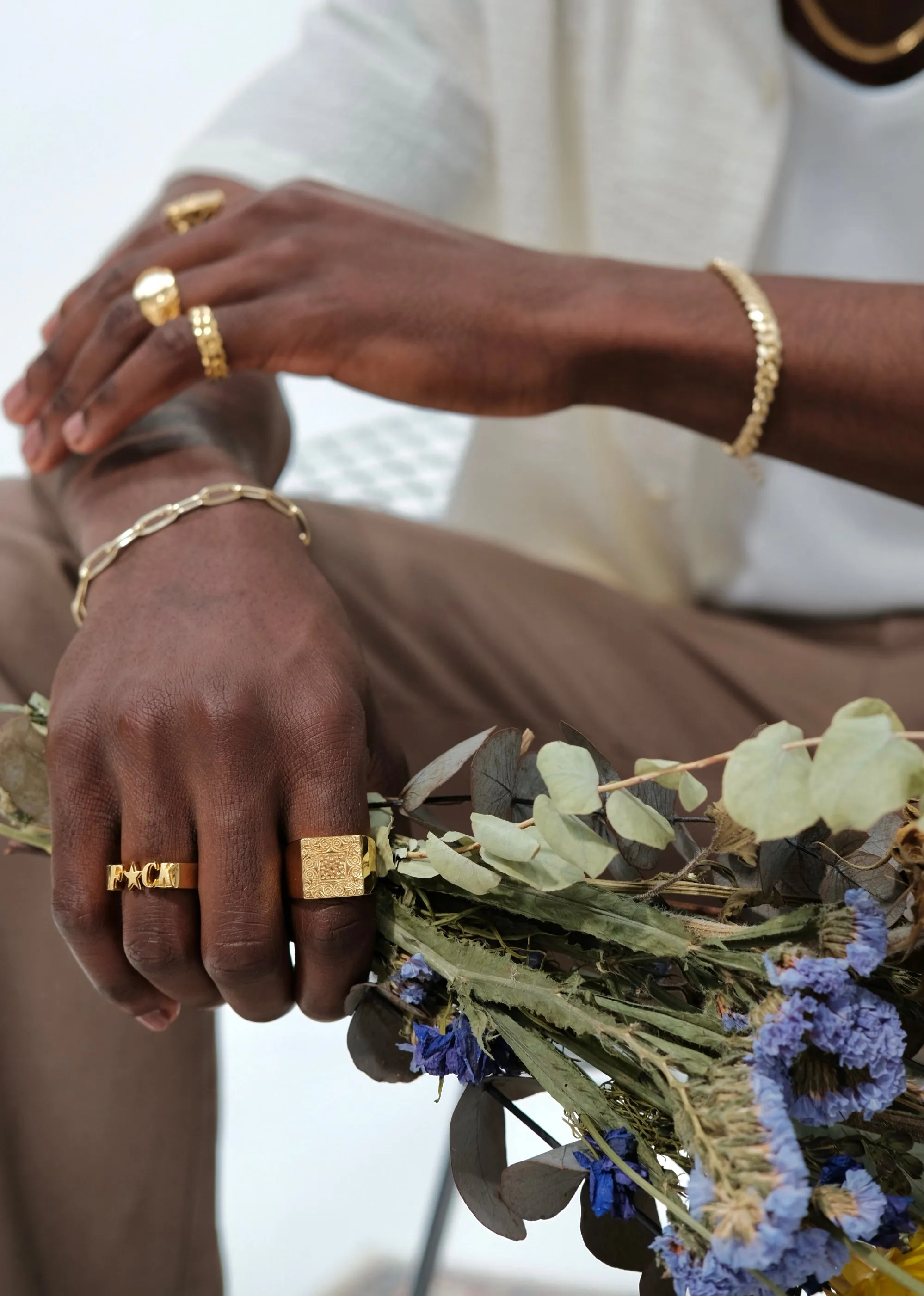 Bandana Signet Ring - Gold