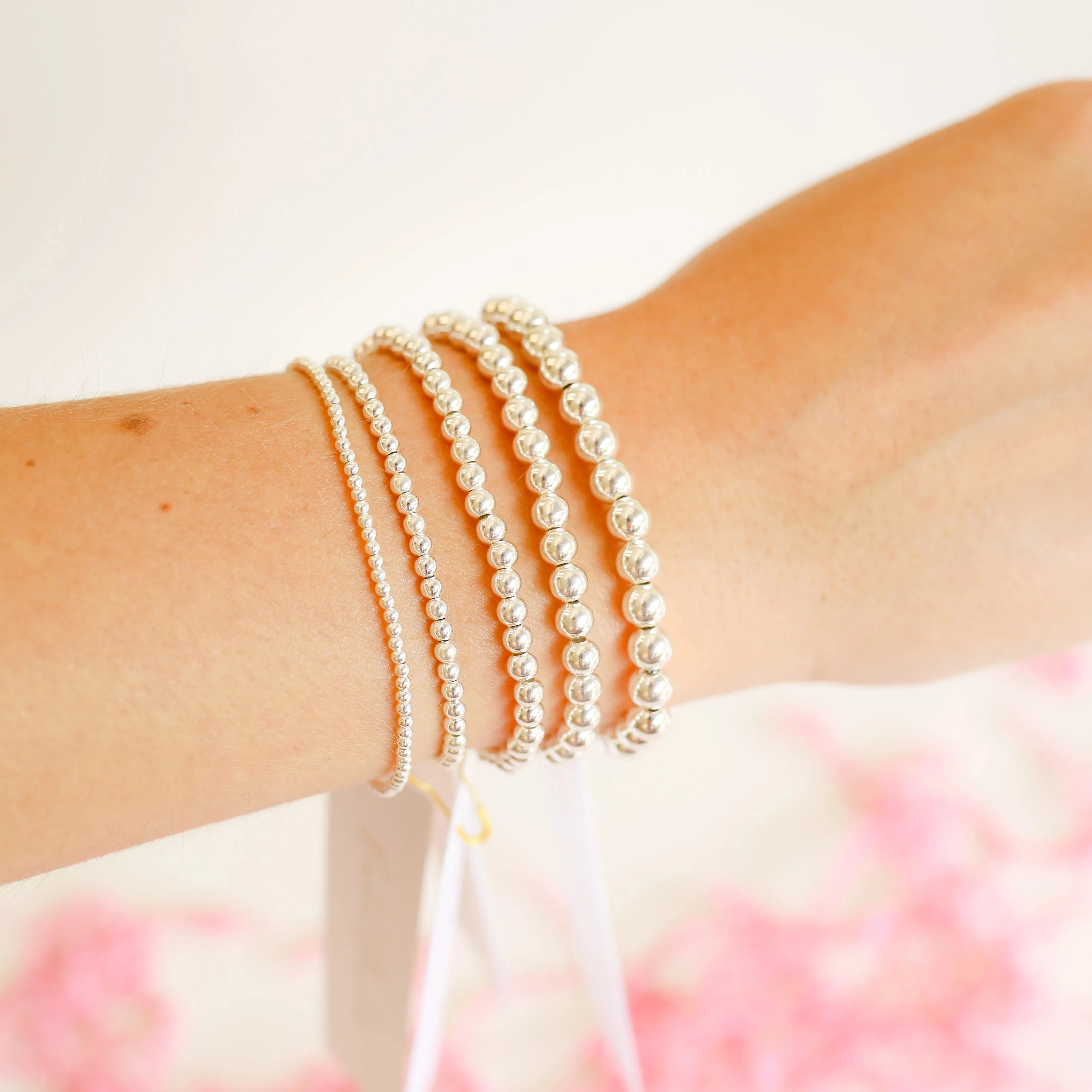 Beaded Blondes | 6MM Silver Beaded Bracelet