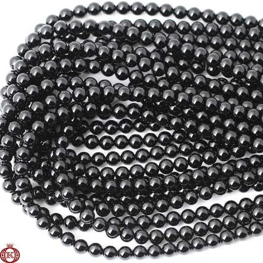 Black Onyx Beads Smooth Round