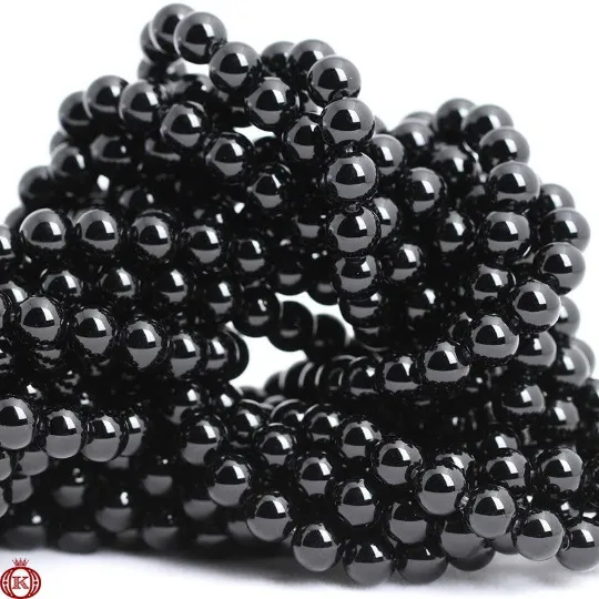 Black Onyx Beads Smooth Round