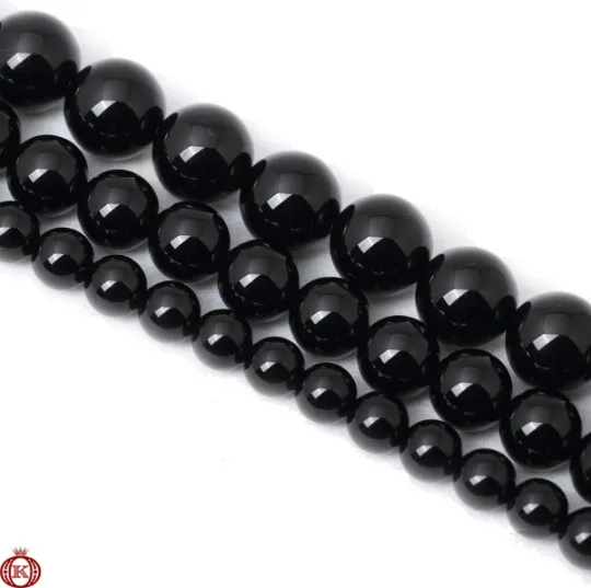 Black Onyx Beads Smooth Round