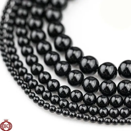 Black Onyx Beads Smooth Round