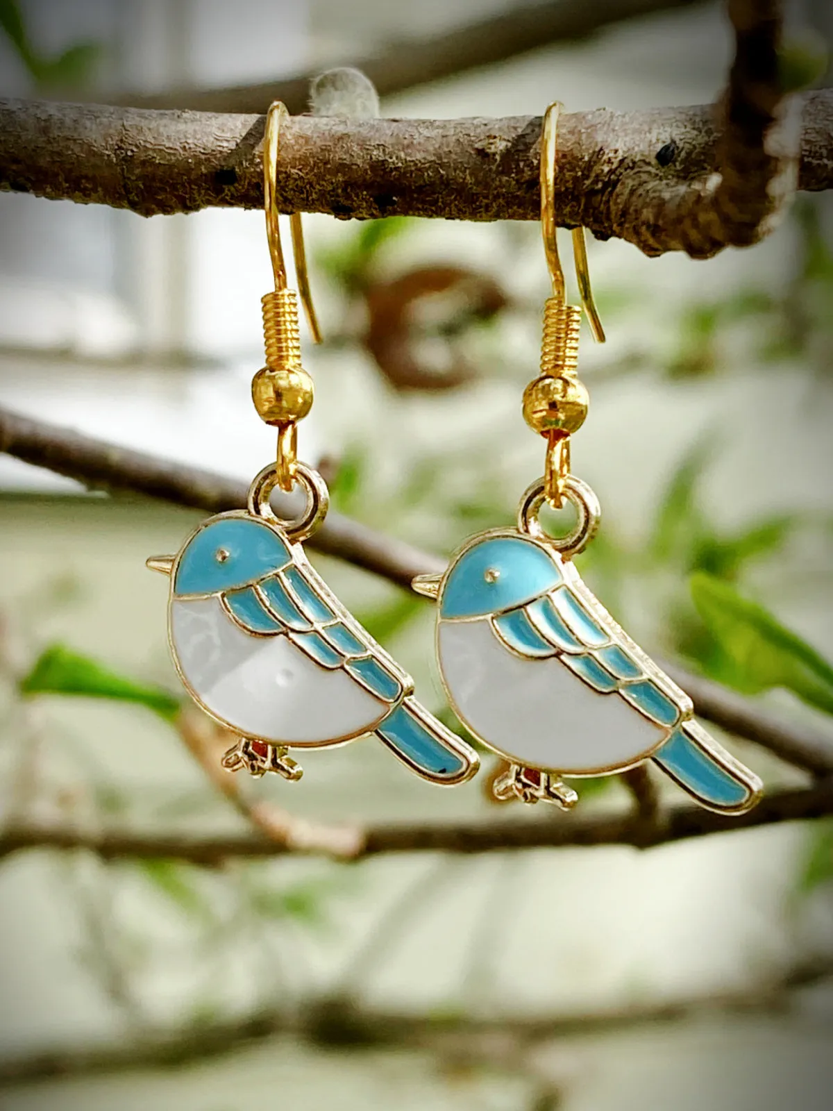 Blue Bird Enamel Dangles