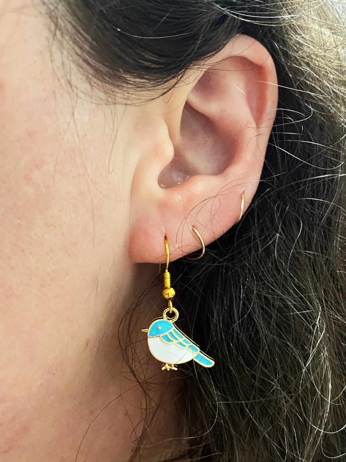 Blue Bird Enamel Dangles