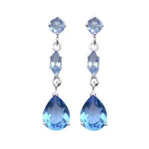 Blue Topaz Silver Earrings