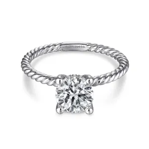 Bobbi - 14K White Gold Round Diamond Engagement Ring