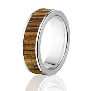 Bocote Wood Tianium Rings,  Durable Wood Bands