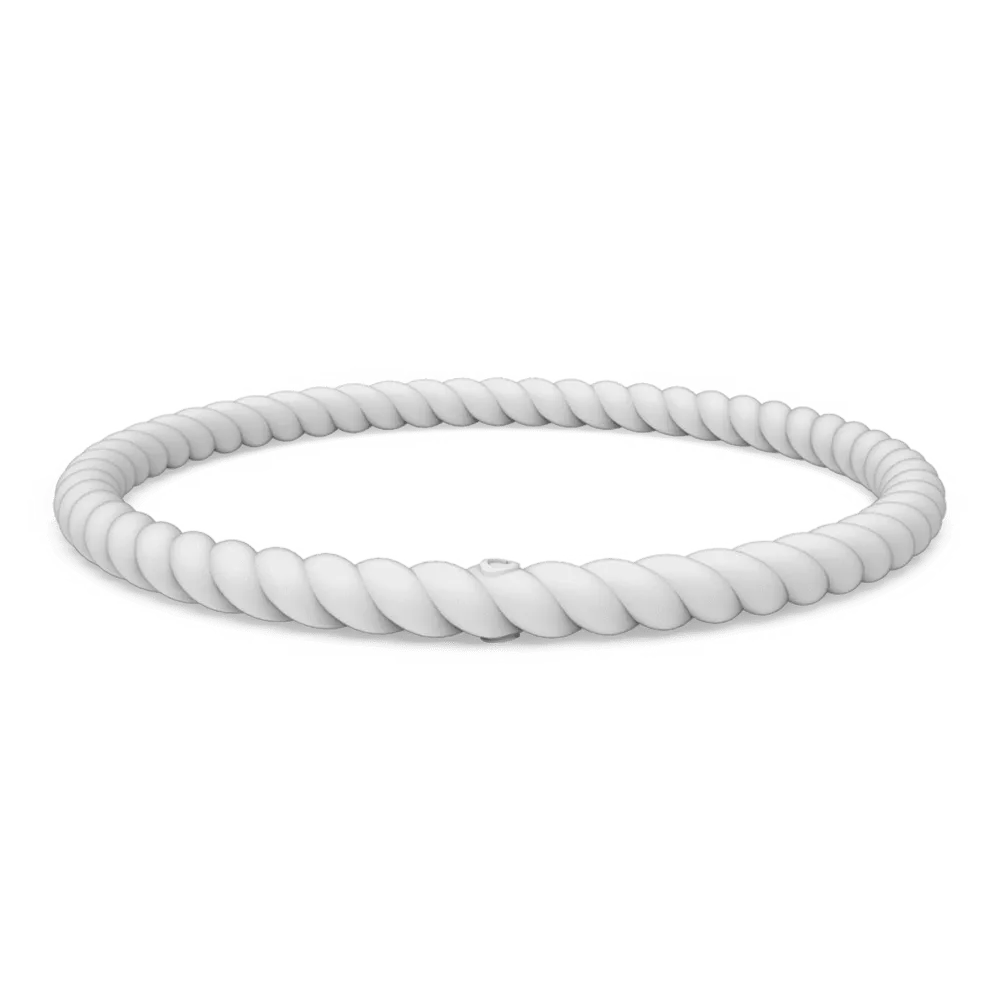 Braided Stackable Silicone Bracelet - White