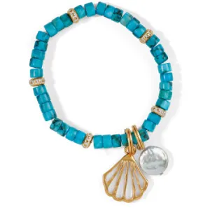 Calypso Shell Heishi Stretch Bracelet