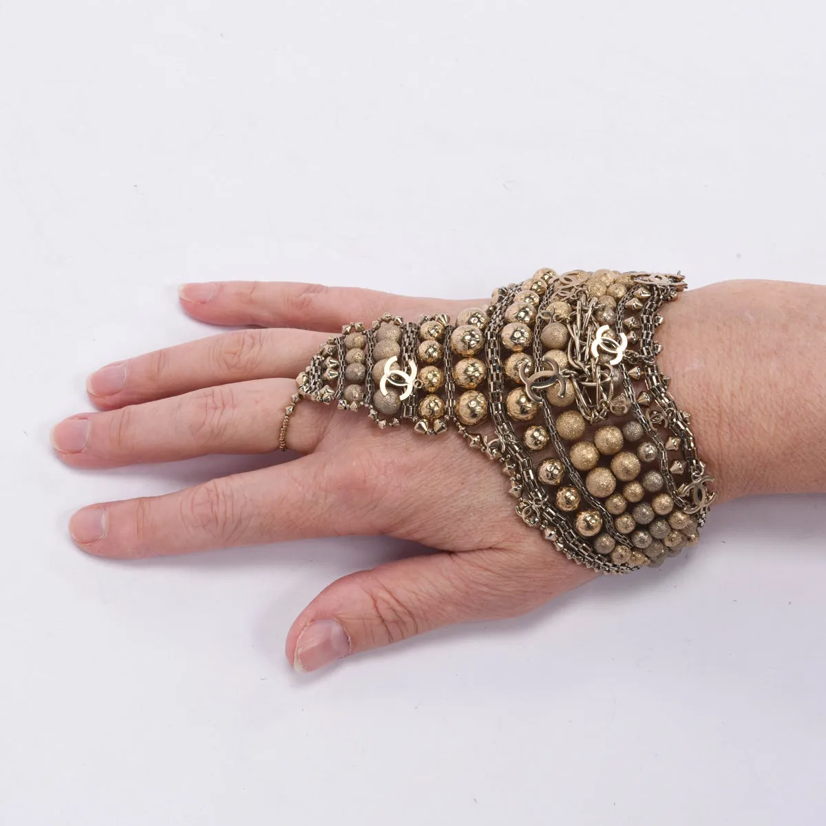 Chanel Gold Beaded Paris to Bombay Panja Bracelet