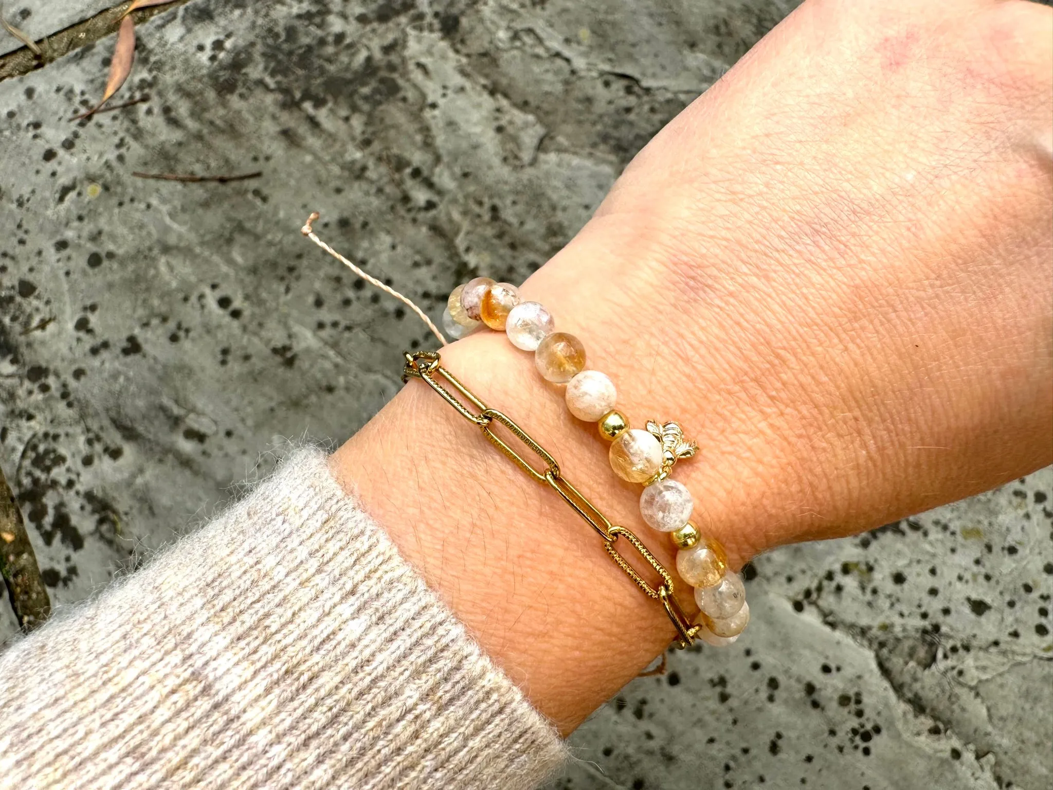 Citrine Bee Charm Bracelet