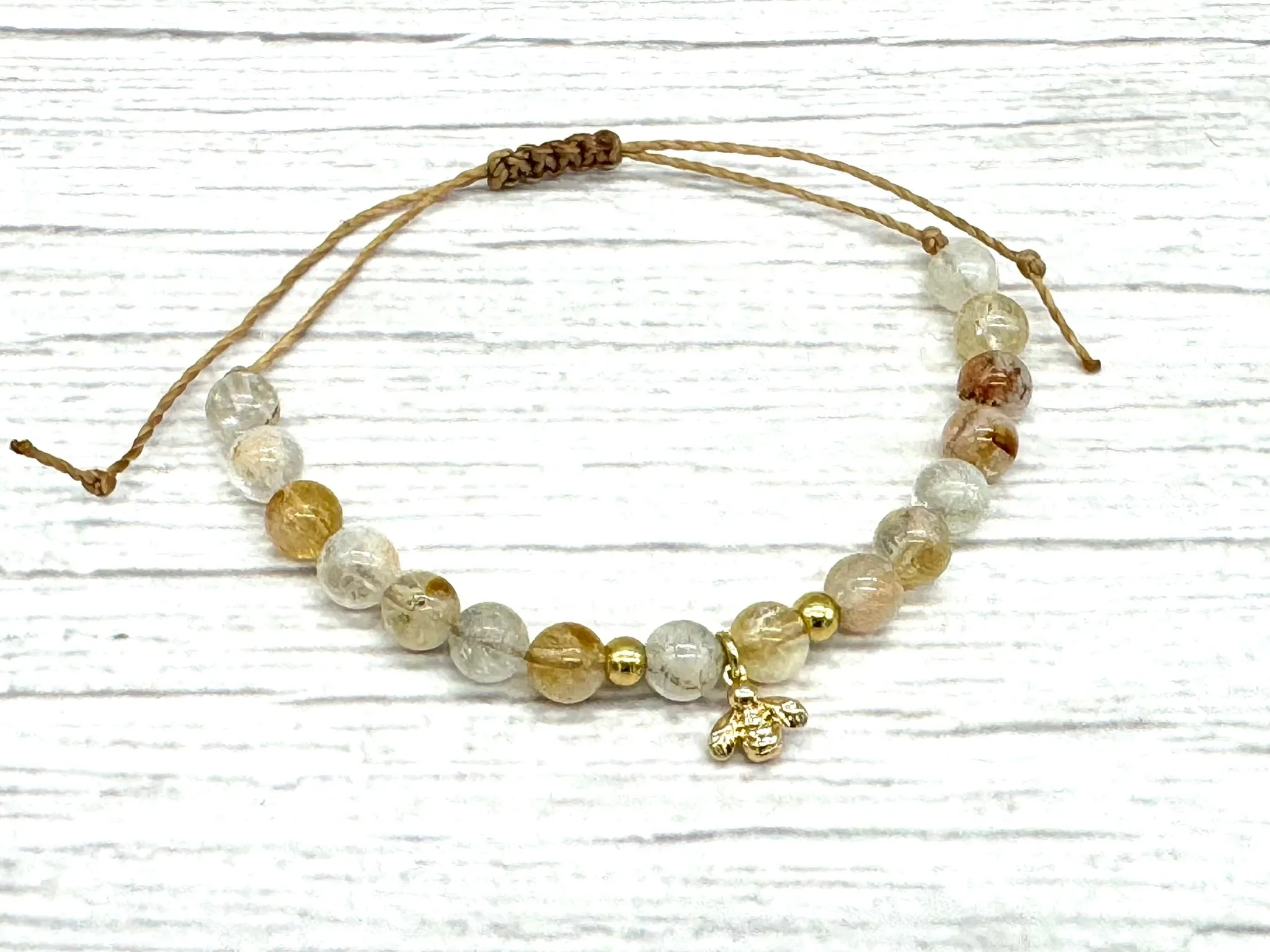 Citrine Bee Charm Bracelet