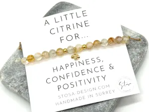 Citrine Bee Charm Bracelet