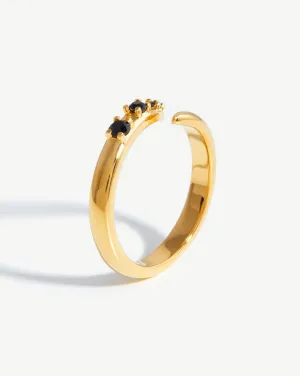 Claw Studded Ring | 18ct Gold Vermeil/Black Onyx