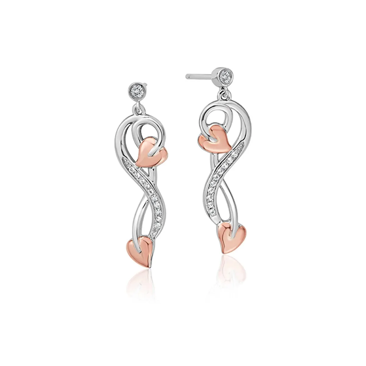 Clogau Tree of Life White Topaz Drop Earrings