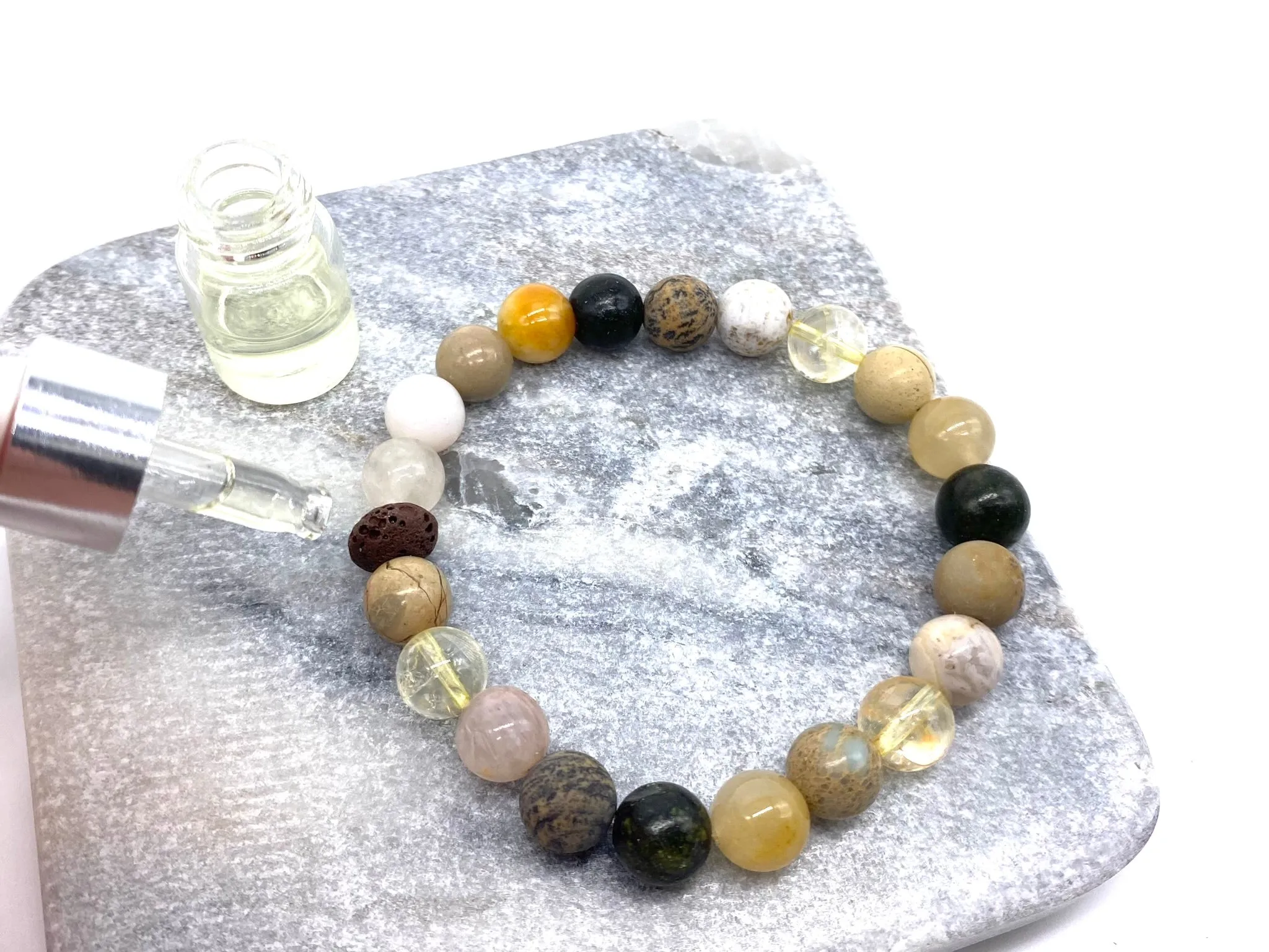 Confidence Crystal Beaded Bracelet - Aromatherapy Bracelet