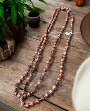 Coral Glass Bead Necklace