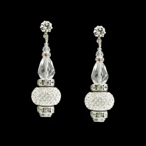 Crystal Drop Earrings with Pavé Charms