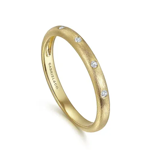 Diamond Stackable Ladies Ring in 14K Yellow Gold