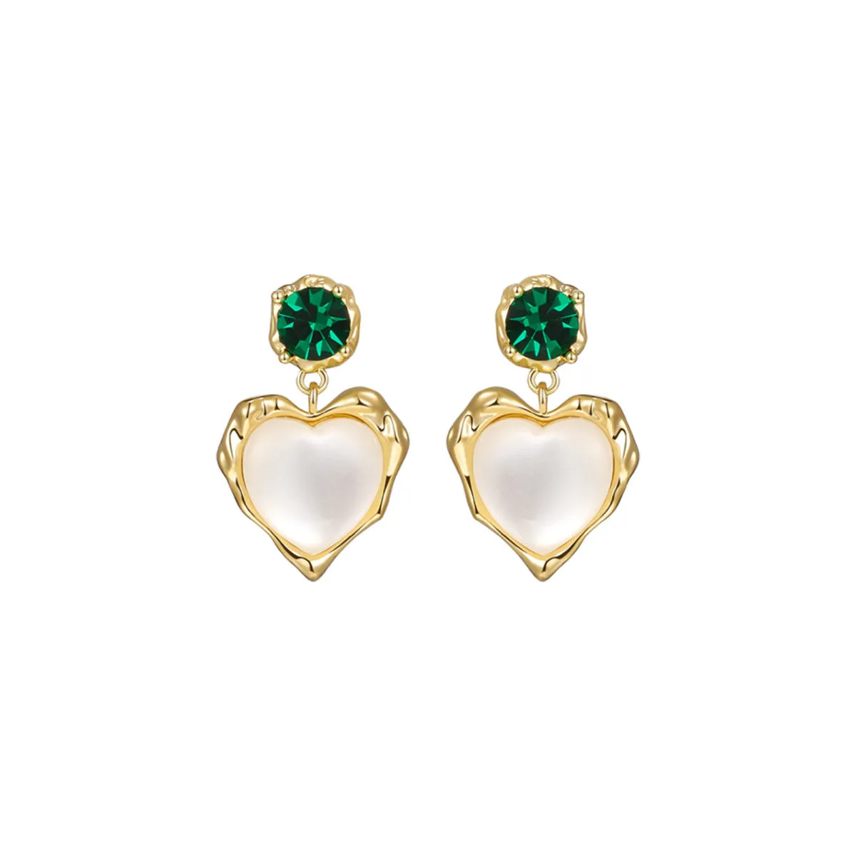 Eden Love Drop Green Earrings