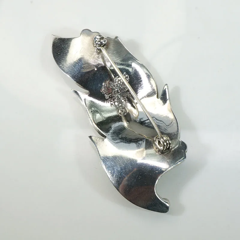 Elegant Sterling Leaf Brooch from Maricela